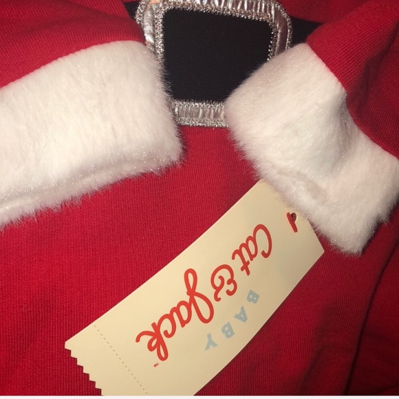 CAT & JACK Baby Santa BodySuit Hooded Jumpsuit - Picture 6 of 6